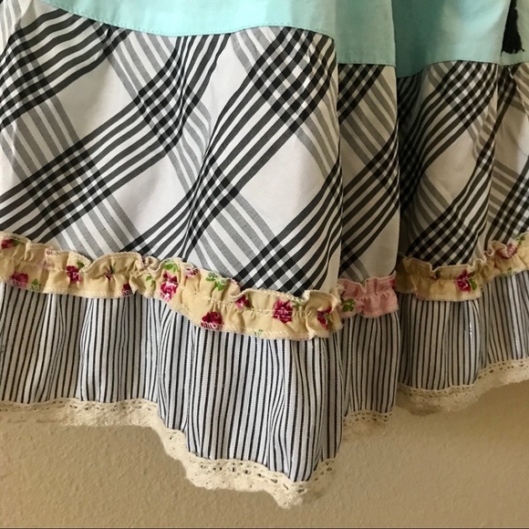 SUNBOREE Patchwork Blue Dress with Wooden Buttons - Picture 9 of 15